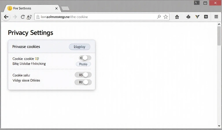 Browser settings panel showing cookie management options