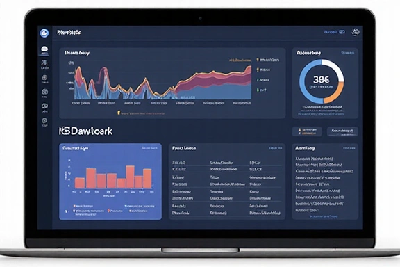 Digital dashboard showing learning analytics