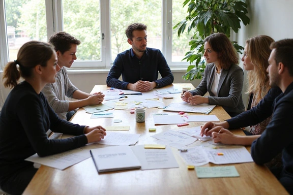 Participants working on strategy exercise